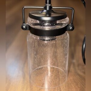 NWT Industrial Pendant Light with Clear Seeded Glass